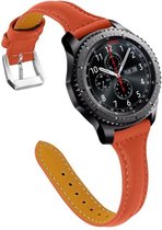 Smartwatch bandje - Geschikt voor Samsung Galaxy Watch 3 45mm, Gear S3, Huawei Watch GT 2 46mm, Garmin Vivoactive 4, 22mm horlogebandje - PU leer - Fungus - Vrouwelijk - Oranje
