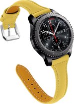 Smartwatch bandje - Geschikt voor Samsung Galaxy Watch 3 45mm, Gear S3, Huawei Watch GT 2 46mm, Garmin Vivoactive 4, 22mm horlogebandje - PU leer - Fungus - Vrouwelijk - Geel