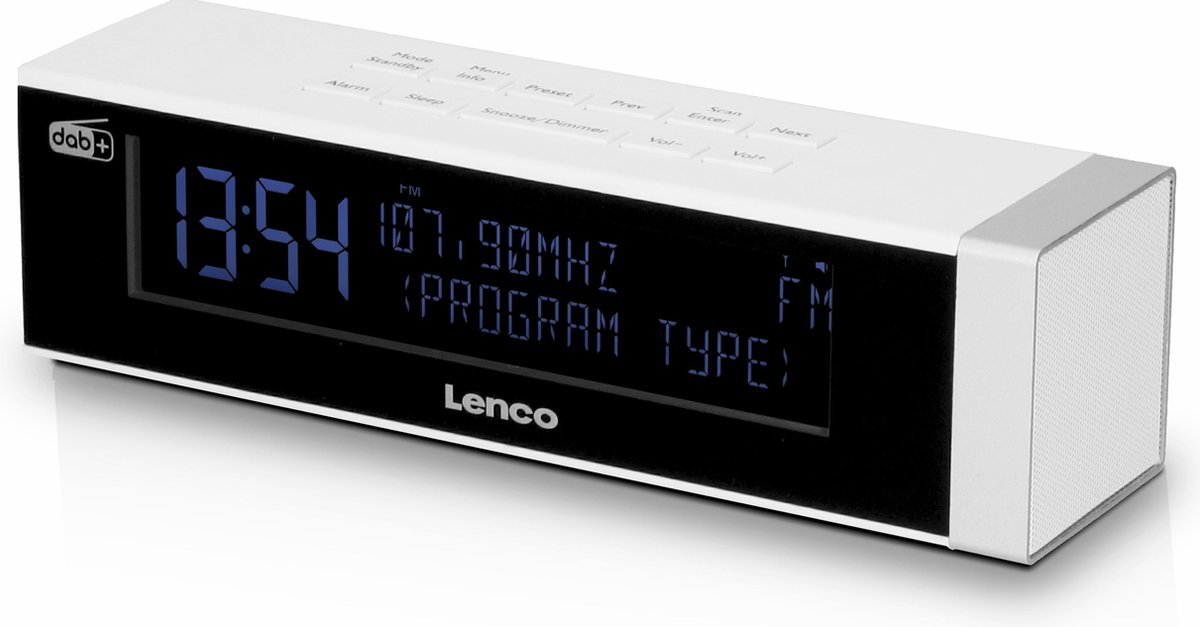 Lenco CR-630WH - Wekkerradio DAB+ met USB aansluiting en AUX - Wit | bol.com