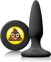 Nsnovelties – Siliconen Buttplug met Emoji Stop Drol Hoogwaardig Afgewerkt – 9 cm – Zwart