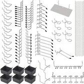 Dakta® Organiseerhaken | 140 stuks | Displayhaken | Werkbankhaken | Winkelhaken | Stelling haken | Ophangbord | Opberghaken | Metaal