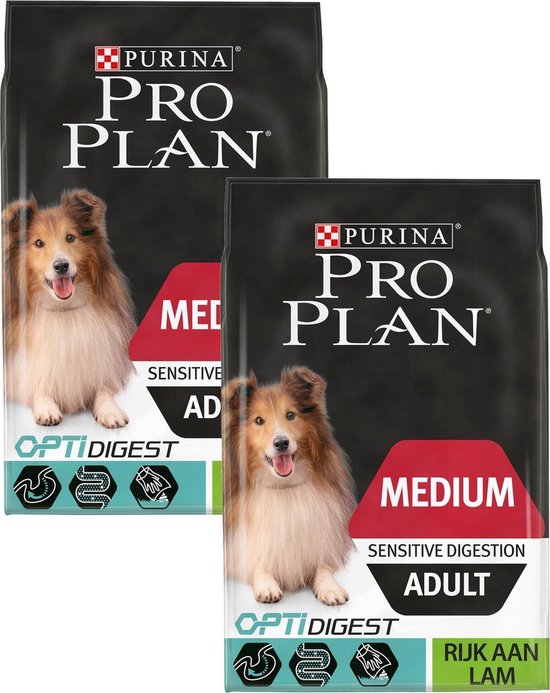 Pro Plan Dog Adult Medium Sensitive Digestion Lamb - Nourriture pour chiens  - 2 x 3 kg | bol