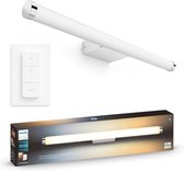 Philips Hue Adore Badkamer Wandlamp - White Ambiance - Geïntegreerd LED - Wit - 20W - Bluetooth - incl. Dimmer Switch