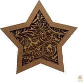 Lay3rD Lasercut - Houten kerstster - Leaves - Harwood & MDF