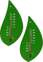 Nature Muurthermometer - Boomblad - Thermometer - 2 x Groen