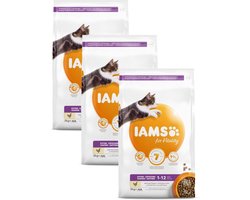 Iams Kitten & Junior Kip - Kattenvoer - 3 x 3 kg