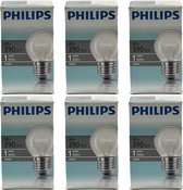 Philips - Kogellamp - 40Watt - E27 Fitting - Gloeilamp - Helder - Dimbaar - Grote Fitting - 40W - (6 STUKS)