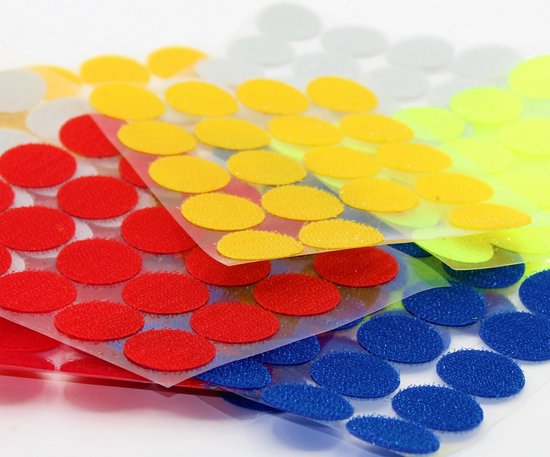 Lot de 150 paires d'anneaux Velcro Adhésifs, mélange de couleurs en  diamètre 10mm
