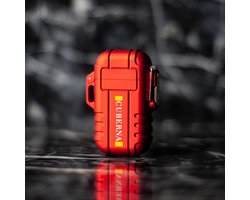 Cuberna Waterdichte Elektrische Plasma Aansteker USB oplaadbaar Rood - Wind en Storm bestendig - Geschikt voor Kaarsen, Vuurwerk, Sigaretten en BBQ