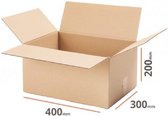 Verzenddoos 400 x 300 x 200 mm - 10 STUKS Kartonnen - 10 stuks Verzenddozen Dubbele Golf Bruin 40 x 30 x 20 cm