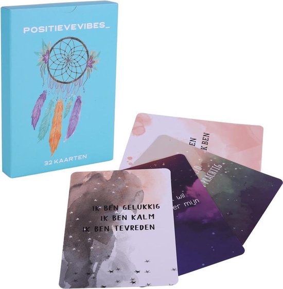 PositieveVibes - Affirmatiekaarten - Inzichtkaarten - met Handig Bewaardoosje- Affirmatie - Affirmatiekaarten- Zelfontwikkeling - Coachkaart - Zelfliefde