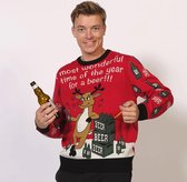 Foute Kersttrui Dames & Heren - Christmas Sweater "Most Wonderful Time for a Beer" - Mannen & Vrouwen Maat M
