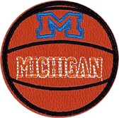 Basketbal Michigan Strijk Embleem Patch 6.8 cm / 6.8 cm / Oranje Zwart Blauw
