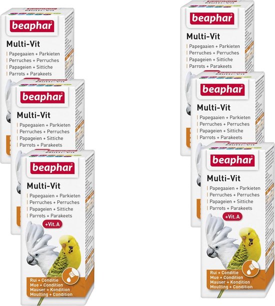 Beaphar Multi-Vitamine Papegaaien - Vogelapotheek - 6 x 20 ml