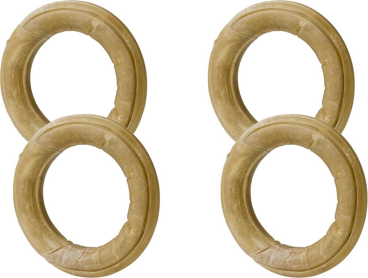 Timo Kauwring - Hondensnacks - 4 x Buffelhuid Ø 12 cm Medium