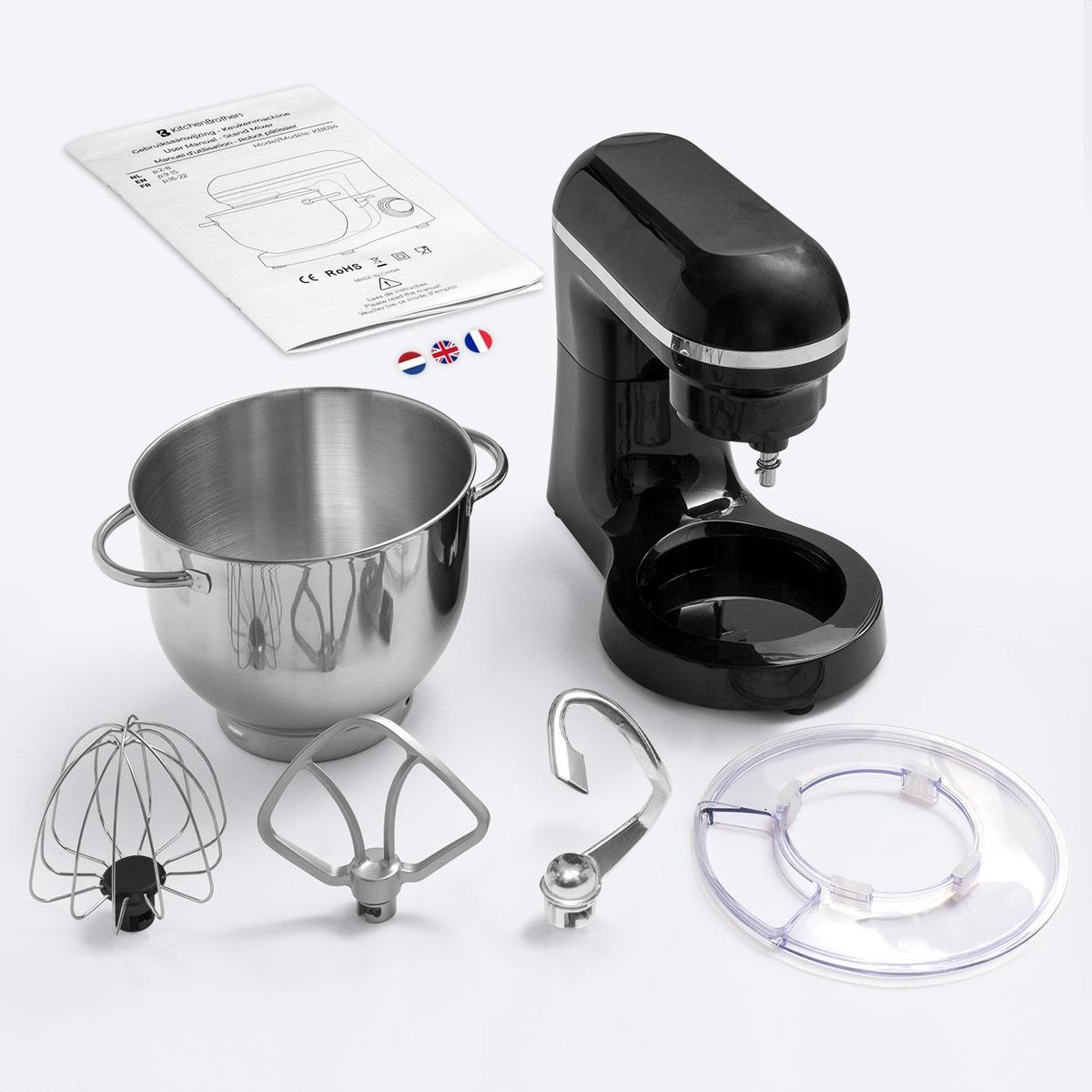 Homtone Robot de cuisine professionnel avec bol de 16 tasses, mélangeur de  robot culinaire de 600 W, 4 lames, goulotte et poussoir pour broyer, purer