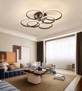 UnicLamps LED - 6 Cirkel Plafondlamp - Zwart - Met Afstandsbediening - Smart lamp - Dimbaar Met App - Woonkamerlamp - Moderne lamp - Plafoniere