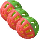 Adori Knaagdierspeeltje Speelbal Plastic Multi-Color - Speelgoed - 3 x Ø6 cm