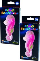 Superfish Fluo Seahorse 18x8x2.5 cm - Aquarium - Ornament - 2 x Rood