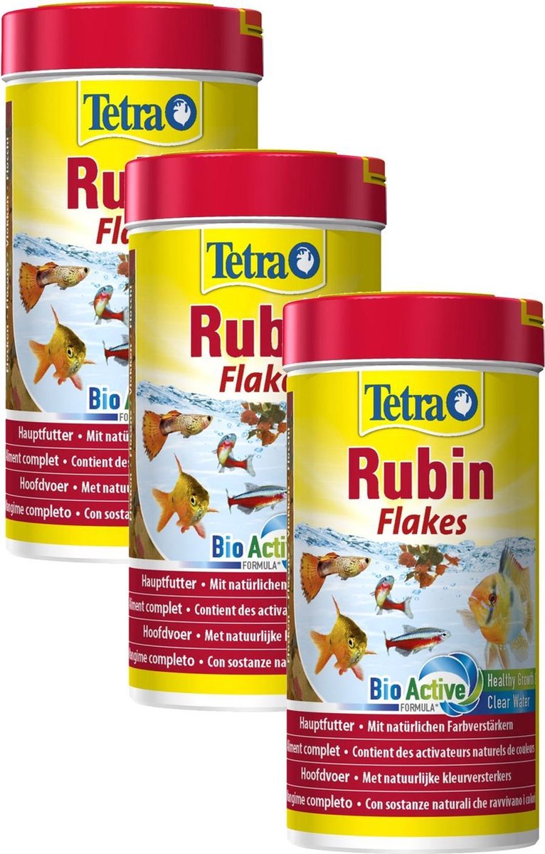 Tetra Rubin Visvoer Vlokken - Vissenvoer - 3 x 250 ml