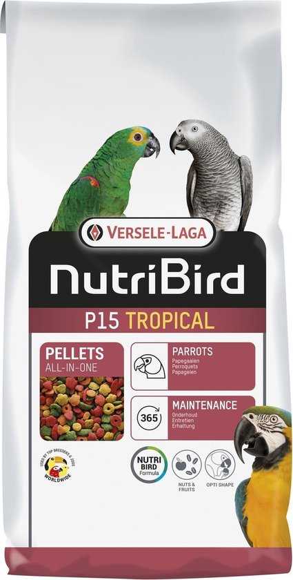 Versele-laga nutribird p15 tropical papegaai - vogelvoer - 10 kg