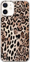 iPhone 12 hoesje siliconen - Luipaard print bruin | Apple iPhone 12 case |