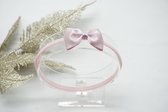 Haarband Nylon met baby strik - Roze 122 - Haarstrik – Kerst strik - Glitter haarstrik - Bows and Flowers