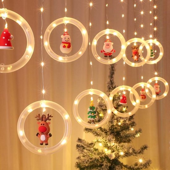 Kerst led gordijn met accessoires - Kerst verlichting - IP44 - feestdagen -  kerstboom... | bol.com