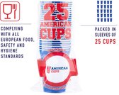 American Cups Blue Cups - Party Cups - 25 pièces - 475ml. Beerpong Cups - Jeu à boire