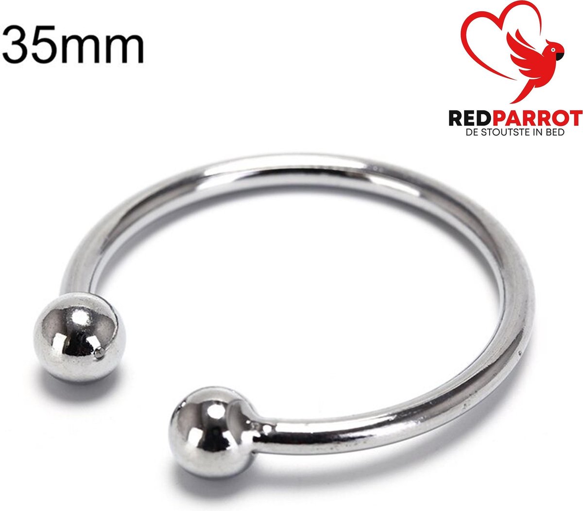 Goedkoopste Eikelring RVS - 35MM – Met Kogeluiteinden – Intiem Accessoire – Staal