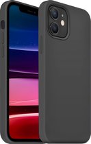 Coverzs Luxe Liquid Silicone case geschikt voor Apple iPhone 12 / 12 Pro - beschermhoes - siliconen backcover - optimale bescherming - donkergrijs