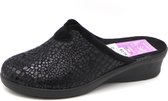 Le Soft Dames Pantoffel Muil - 716355-9 Zwart Print - Maat 41