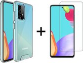 Samsung A52 Hoesje - Samsung Galaxy A52 4G/5G hoesje Hardcase siliconen case transparant hoesjes back cover hoes Extra Stevig - 1x Samsung A52 Screenprotector