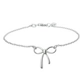 The Fashion Jewelry Collection Armband Strik - Gerhodineerd zilver - lengte 17cm