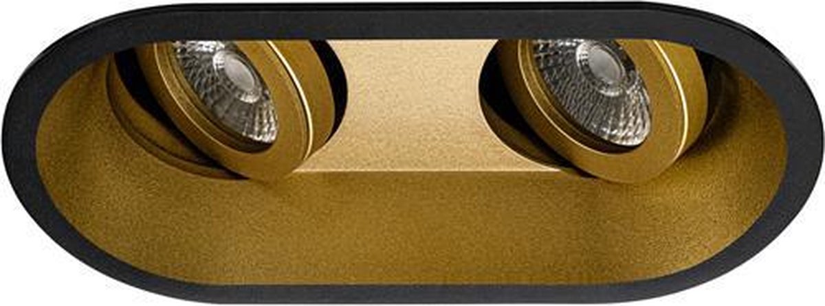 Philips - Premium Inbouwspot Warmglow Lowe Goud, Zwart Dubbele verdiepte ronde spot Philips Warm Glow Met Philips LED
