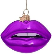 Ornament glass purple opal sensual lips H7.5cm