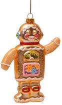 Ornament glass gingerbread robot boy H11cm