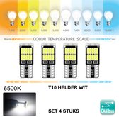 T10 Led Lamp Helder Wit (Set 4 stuks) 6500K Canbus 5W5 | 460 Lumen | Type T26360-W | W5W | Led Signal Light | 12V | 168 | 194 | 2x | Stadslicht | Kentekenplaat Verlichting | 4014 26SMD | 6500 | IJs | Blauw | Kelvin | Autolampen | Car licht | Lampen |