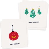 KERSTKAARTEN - FEESTDAGEN - 10 luxe gevouwen wenskaarten inclusief envelop - ansichtkaart - kerst - kerstmis - kerstbal - kerstbomen - december - merry christmas - 2 verschillende