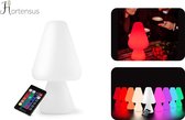 Hortensus Led tafellamp - binnen & buiten - oplaadbaar - draadloos - warm wit en 15 kleuren - afstandsbediening