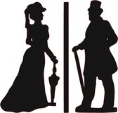 WC sticker Toilet sticker  Man & Vrouw 11 (zwart) (20x30cm)