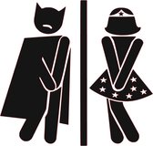 WC sticker Toilet sticker  Man & Vrouw 04 (zwart) (20x30cm)