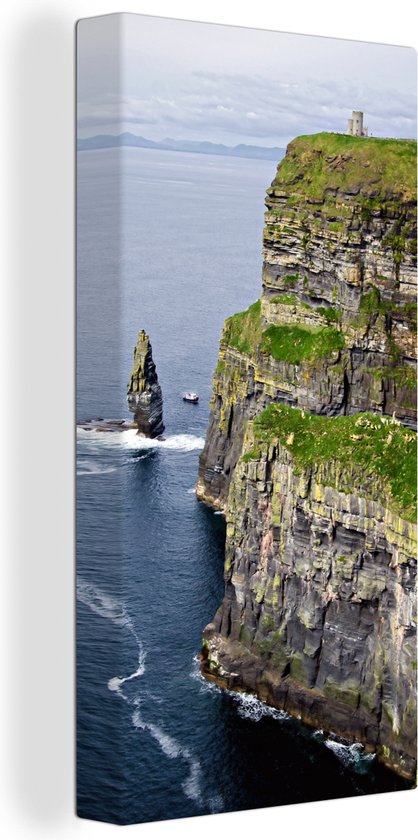 Canvas Schilderij Steile Kliffen van Moher in Ierland - 40x80 cm - Wanddecoratie