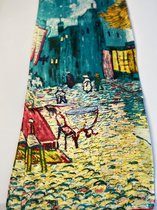 Vincent van Gogh, Caféterras bij nacht in 4 kleuren 30% zijde met 70% viscose glad materiaal