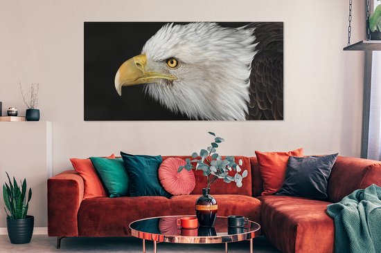 Tableau Toile Aigle - Vogel - Bec - Yeux - 160x80 cm - Décoration murale