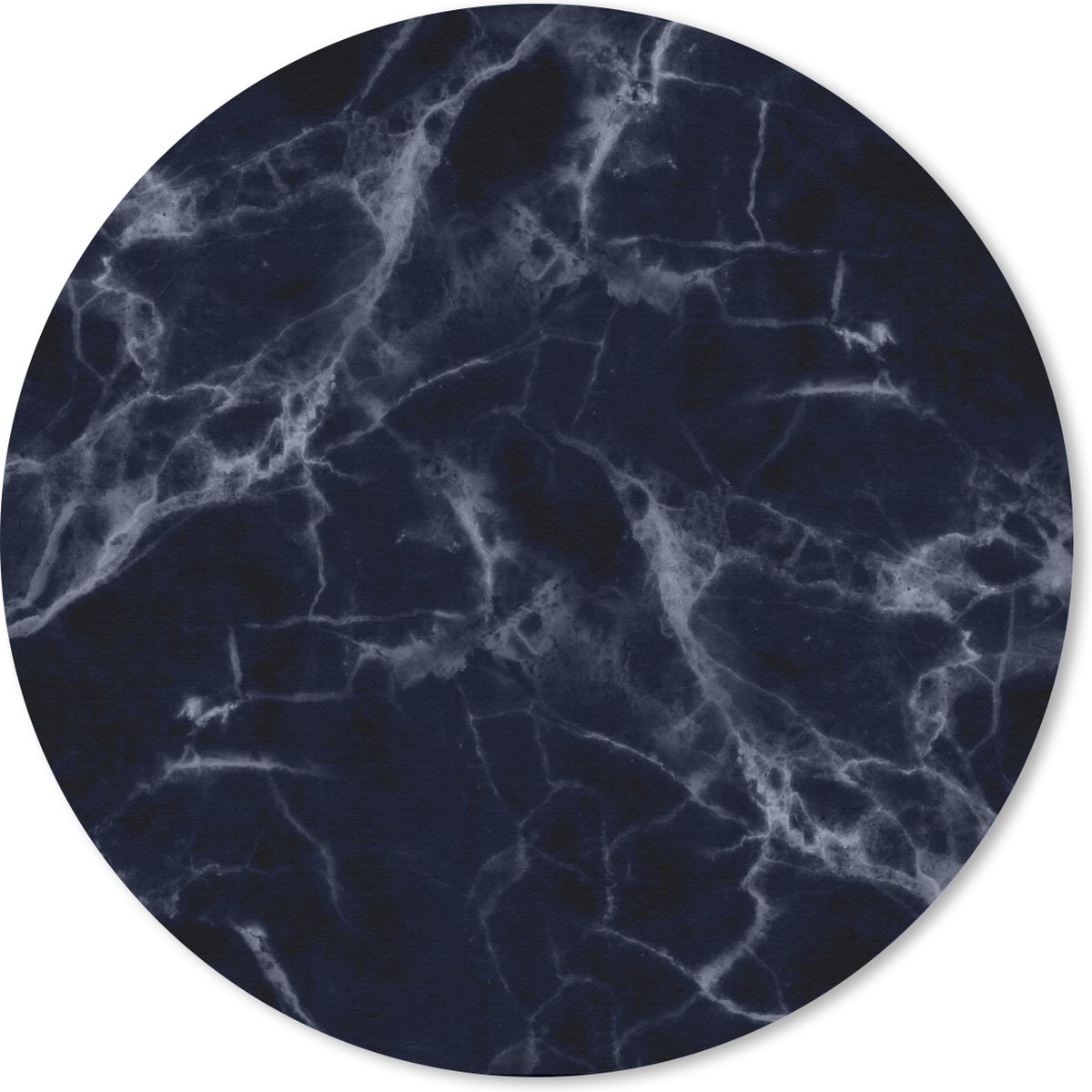 Muismat rond 30x30 cm - Mousepad Marmer - Zwart - Wit - Ronde muismatten