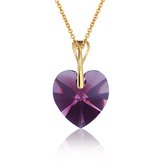 Montebello Ketting Pim HG424 - Swarovski® Hart - 925 Zilver Verguld - Ø14mm - 42cm