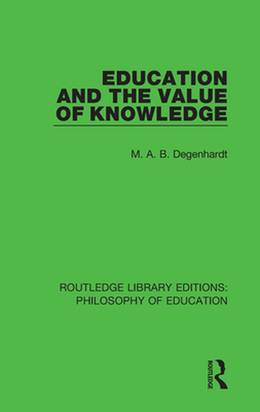 Routledge Library Editions: Philosophy of Education - Educat ... - cover