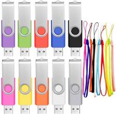 Merkloos - USB Sticks 8GB - 10 Stuks - Flash Drive Bulk - Portable Thumb Drive 8 GB - Swivel USB 2.0 Memory Sticks - Multipack Jump Drives met Led Indicator - Tewene Multicolor Pen
