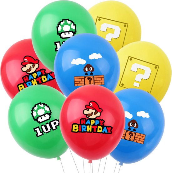 Super Mario Ballonnen - 12 Stuks - Mario Ballonnen - Super Mario - Mario - Mario Kart - Mario Party - Luigi - Mario Party Switch - Mario 3D World